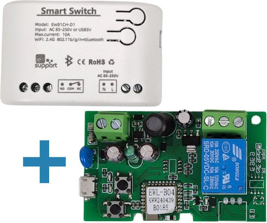 SmartWise 85V-250V AC Wi-Fi + Ewelink-Remote 1-Gang Comutator Inteligent Releu NO NC Contact Uscat Comutator Instantaneu