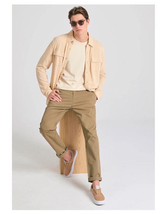 Trousers Chino Elastic in Regular Fit Khaki