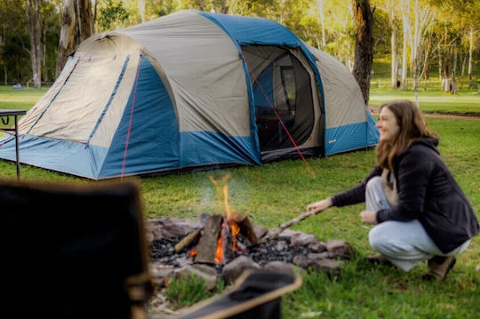 OZtrail Tasman Dome 10P Cort De Camping De Vară Tip Tunel Cu Dublu Material Pentru 10 Persoane 565x240x195cm