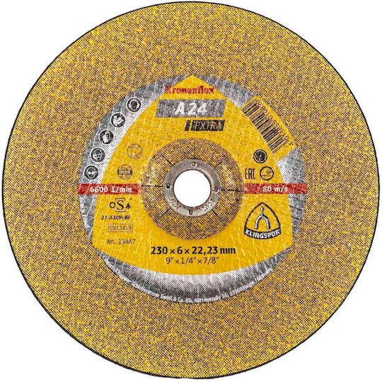 Klingspor Disc De Șlefuire A 24 Extra 230x6x22.23mm Ext 13447