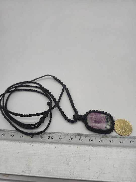 Colier Macrame Rubin Zoisit – Bijuterie Reglabilă Handmade