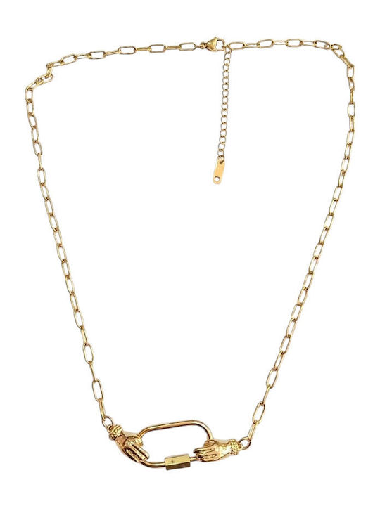 Kalliopi Silver Necklace Made Of Gold Plated Steel