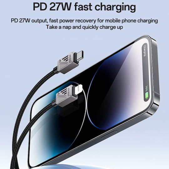 Datenkabel Typ-C Zu Blitzkabel Pd 27w Schnelles Laden 1.2m Nylon Yesido Schwarzes