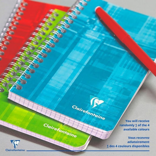 Clairefontaine Бележник Спирала A5 60 Листа с Бели Страници с Пенал Червен