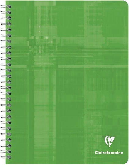 Clairefontaine Spiral Notebook A5 90 Sheets with White Pages with Pen Case Green