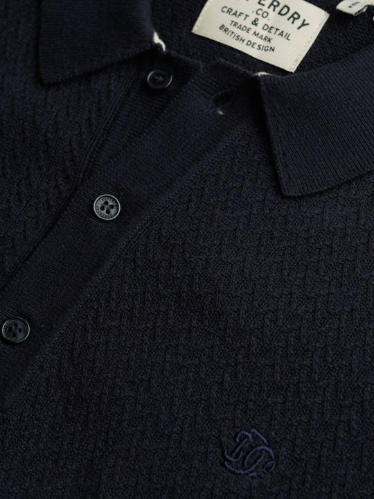 D2 Stud Polo Short Sleeve Blouse Classic Navy Stag