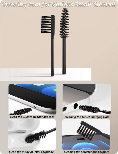 Kit Multifuncțional 18 În 1 Curățare Produse Electronice Husă De Depozitare Zola 12,5x5x2,5 Cm Negru Gri