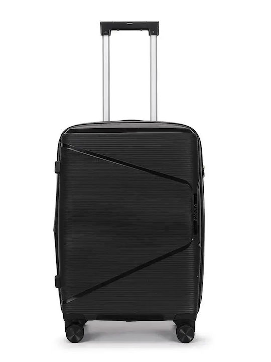 Amber Hard Black Travel Suitcases with 4 Wheels Set of 2 Pieces