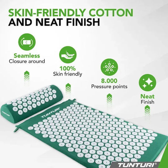 Tunturi Acupressure Massage Mat for Neck & Back Green