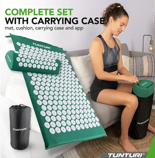 Tunturi Acupressure Massage Mat for Neck & Back Green