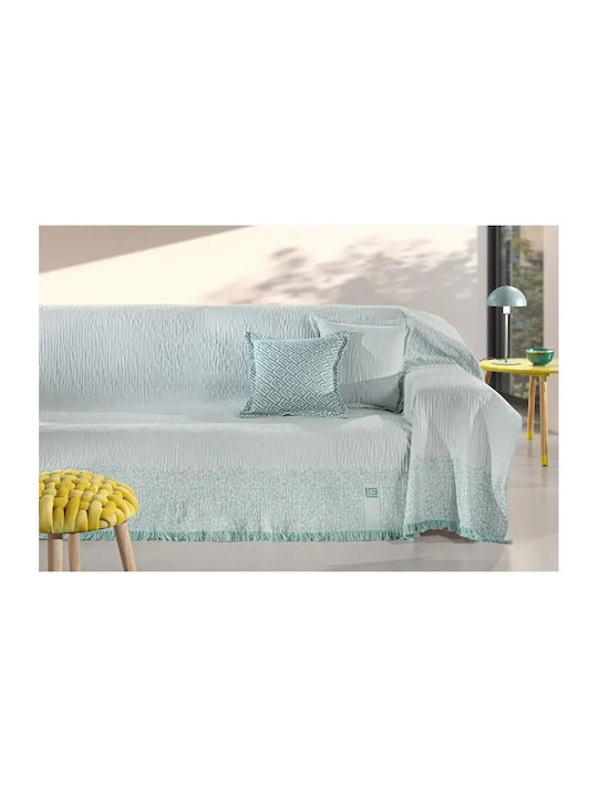 Guy Laroche Moreno Ριχτάρι Τριθέσιου Καναπέ Δύο 'Οψεων Chenille 180x300εκ. Aqua