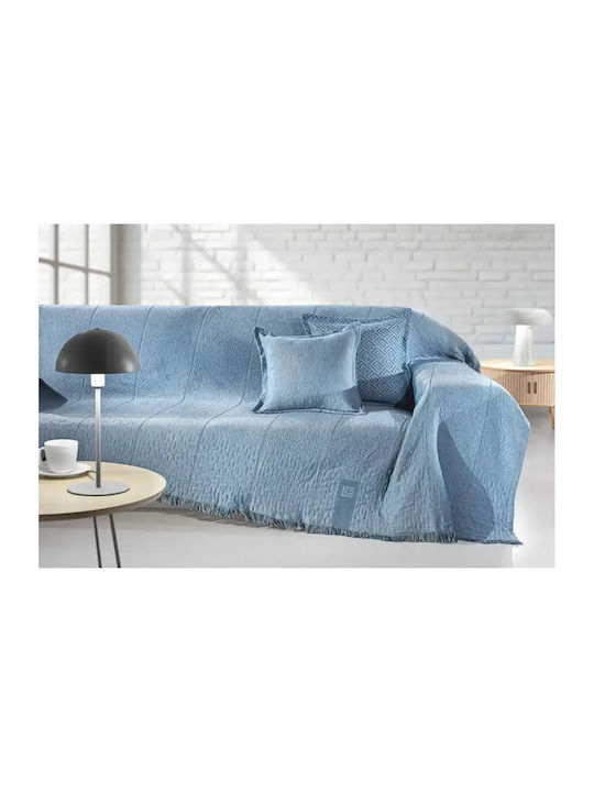 Guy Laroche Soho Dreisitzer-Sofa Wurf Chenille 180x300cm Denim Herstellerfarbe
