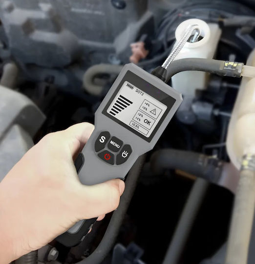 Tester Auto Pentru Verificarea Calității Lichidului de Frână Compatibil Dot 3 4 5.1 Ecran Lcd Alimentat cu Baterie 15.6 X 5.5 X 2.4 Cm Gri