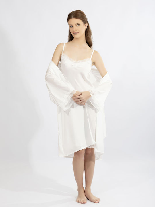 Harmony Sommer Damen Schlafanzug Weiß
