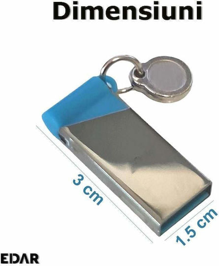 Edar Stick USB Flash 4 Gb Memorie Internă USB 3.0 Rezistent la Uzură Metalic Gri Albastru