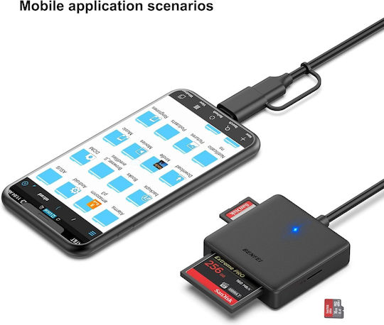Benlemi Card Reader Thunderbolt 3 Type-C για SD/MemoryStick