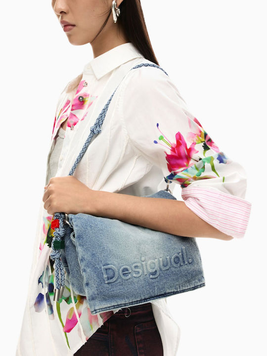 Damentasche Aus Stoff Damen Schultertasche Hellblau
