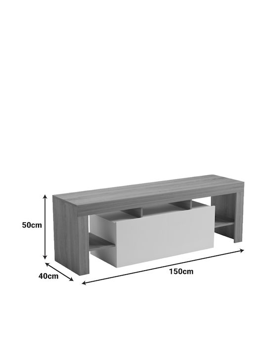 TV Stand Liner White L150xW40xH50cm