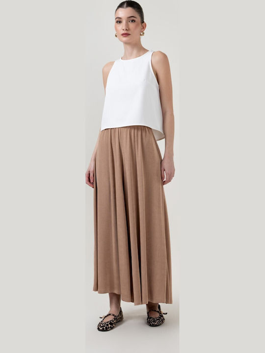 Γυναικείο Crop Top Αμάνικο Ecru