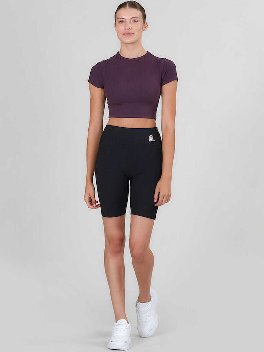 Γυναικείο Crop T-shirt Μπορντο