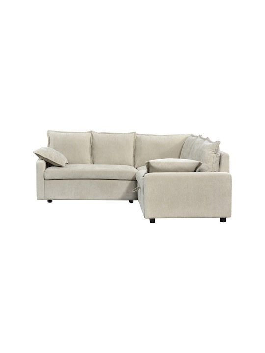 Lounivo Corner Sofa Bed Beige 215x215x84cm