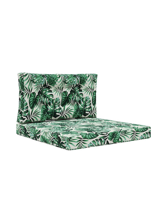 vidaXL Garden Chair Cushions with Backrest Green 2 Pieces 80x80cm