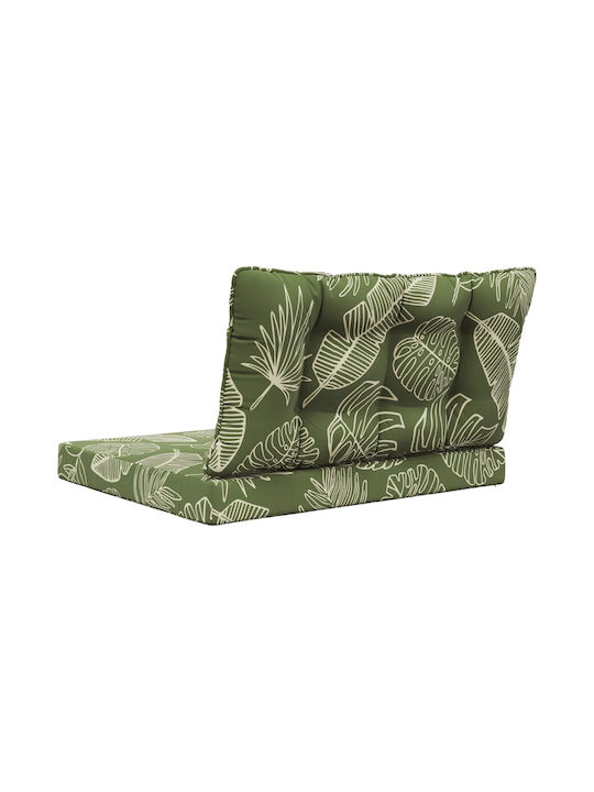 vidaXL Garden Chair Cushions with Backrest Green 2 Pieces 68.5x80cm