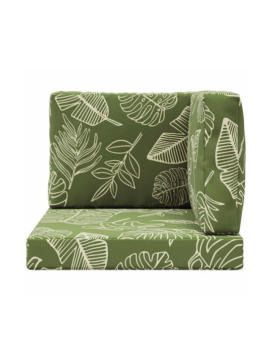 vidaXL Pernă De Canapea De Grădină Cu Spătar Verde 3 Buc 60x60 Cm