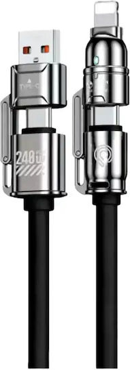 Hyperloq USB zu Mehrere Anschlusskabel Schwarz 1.2m