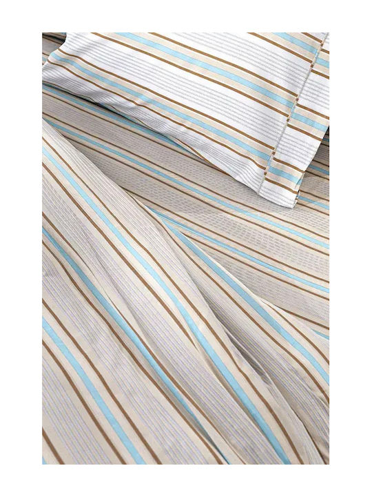 Guy Laroche Pinstripe Set Bed Sheets Double 240x265cm 4 Pieces