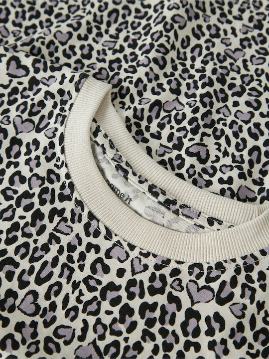 Kids Top Long-sleeved White / Animal Print