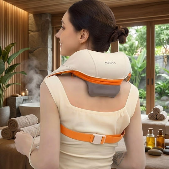 Yesido Dispozitiv Masaj Shiatsu pentru Gât cu Funcție de Încălzire Bej