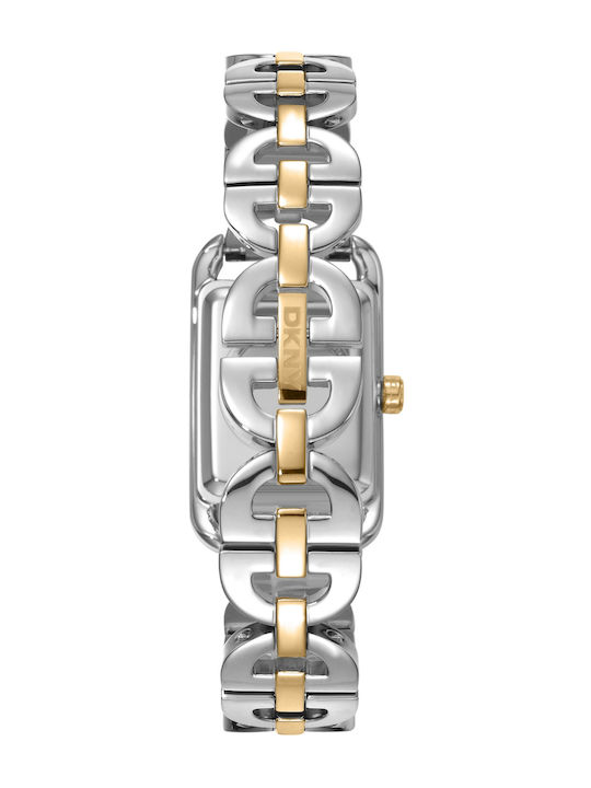 DKNY Γυναικείο Ρολόι 34mm Μπαταρίας με Λευκό Μεταλλικό Μπρασελέ