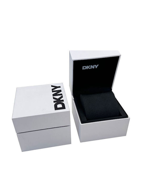 DKNY Γυναικείο Ρολόι 34mm Μπαταρίας με Λευκό Μεταλλικό Μπρασελέ