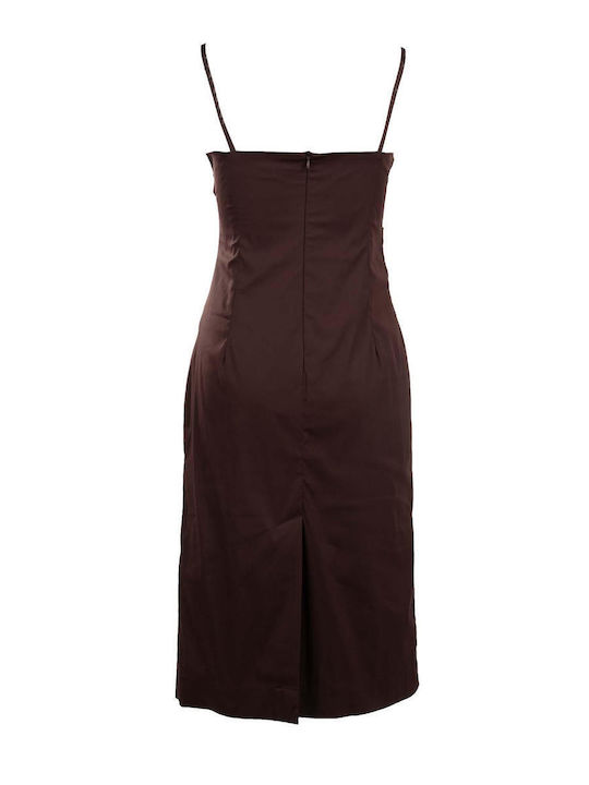 Sommer Midi Damenkleid für Hochzeit - Taufe Braun