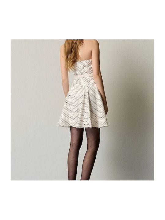 Sommer Mini Abendkleid Trägerlos Vanille
