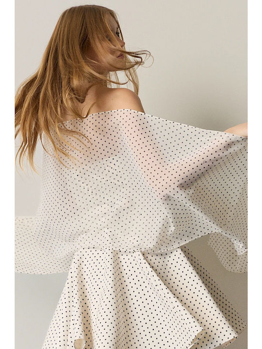 Sommer Mini Abendkleid Trägerlos Vanille