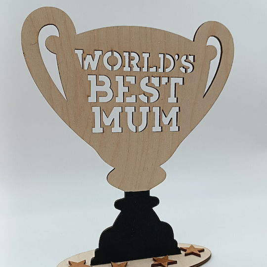 Ξύλινο Διακοσμητικό Δώρο Τρόπαιο “world’s Best Mum” Toxylo