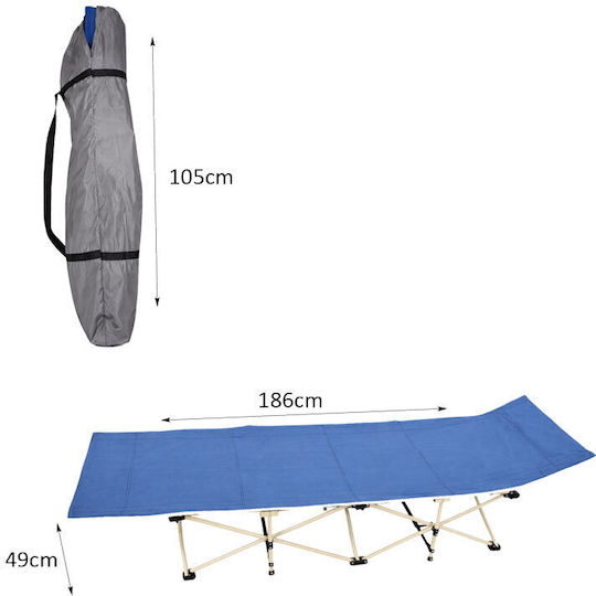 Folding Folding Guest & Folding Bed Without Mattress Single Blue 186x49cm