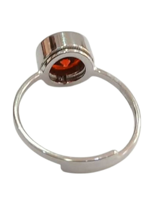 Kalliopi Silver Women's Ring with Stones Made of Steel