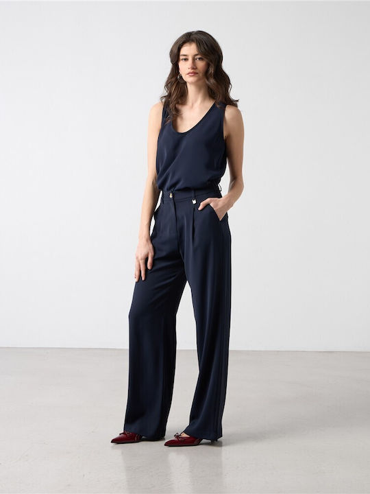 Damen Hochgebirge Krepp Pantaloons mit Gummiband Blau