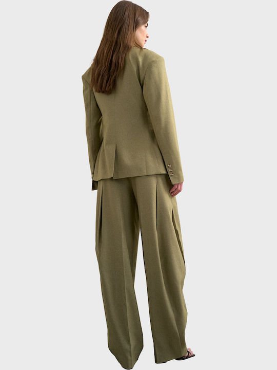 Women's Fabric Trousers Taupe