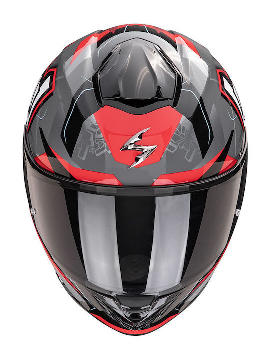 Scorpion Exo 530 Air Rok Grey/Black/Red Motorcycle Helmet Full Face ECE 22.06 1650gr with Pinlock and Sun Visor