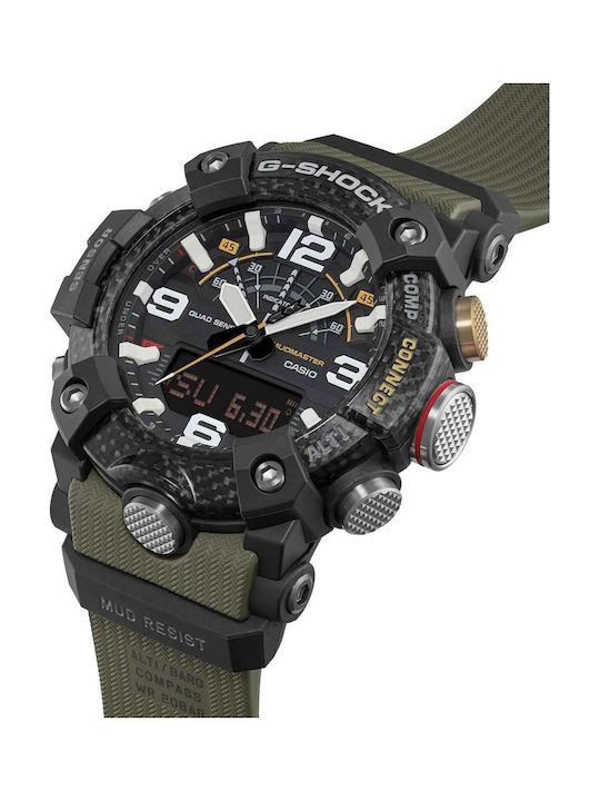 Casio Master G Mudmaster Digital Men's Watch Chronograph Battery with Brown Rubber Strap