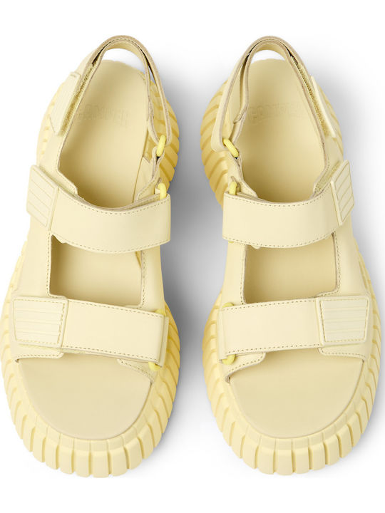 Camper Leather Yellow Sandals