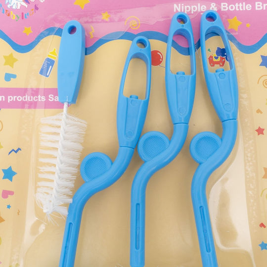 Set 4 Perii Curățare Biberoane Tetine Albastre Z-tools Zts 9100