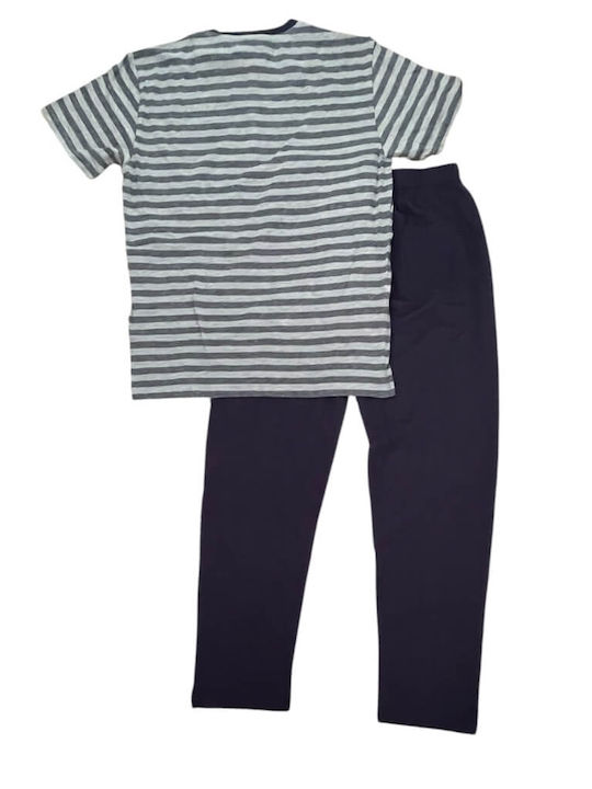 Enrico Coveri Sommer Herrenpyjama Hose Marineblau