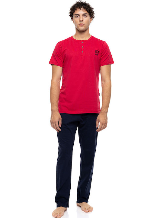 Ulisse Sommer Herrenpyjama Rot