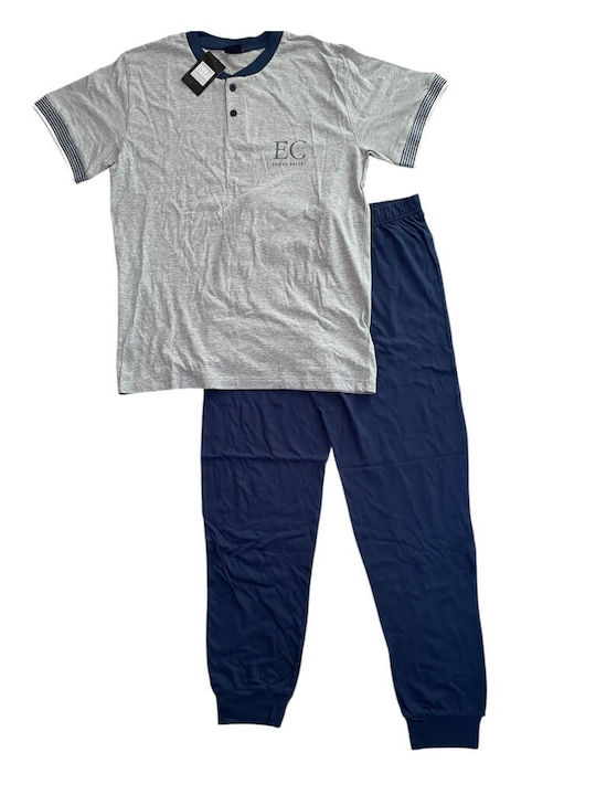 Enrico Coveri Sommer Herrenpyjama Hose Grau-jeans