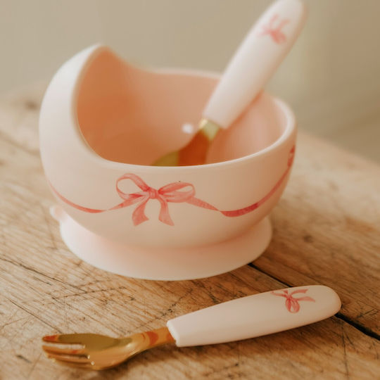 Elodie Details Silicone Feeding Set with Anti-Slip Pink Base 2 Pieces